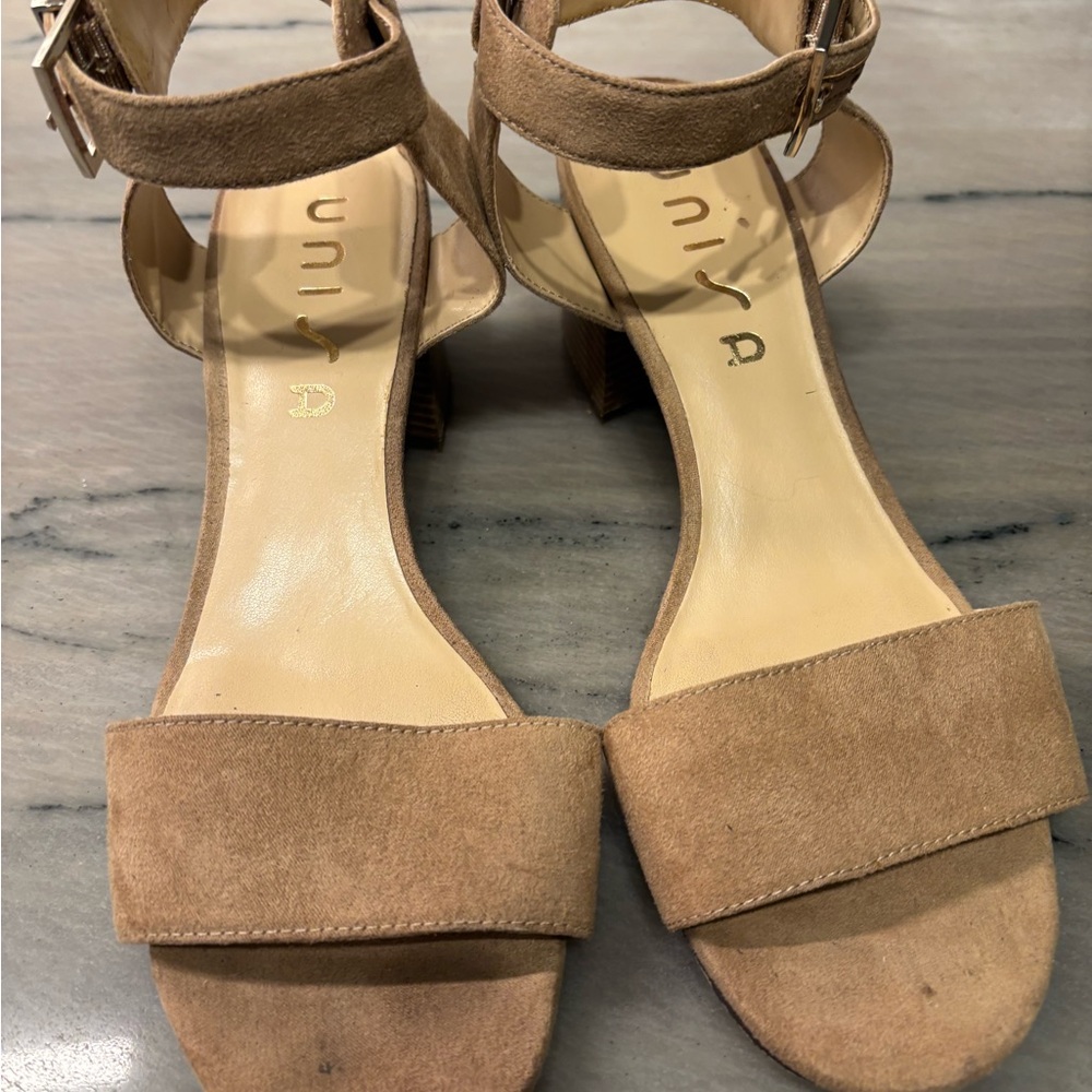 Unisa Tan Heels with Suede Finish